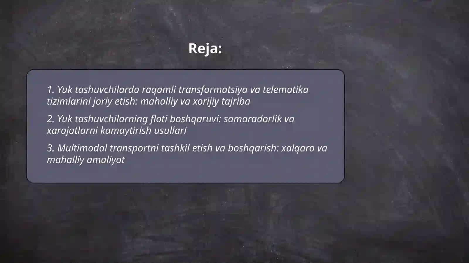 Yuk tashuvchilarni tashkil etish va boshqarish usullarini qo'llashning zamonaviy, mahalliy va xorijiy tajribasi 2