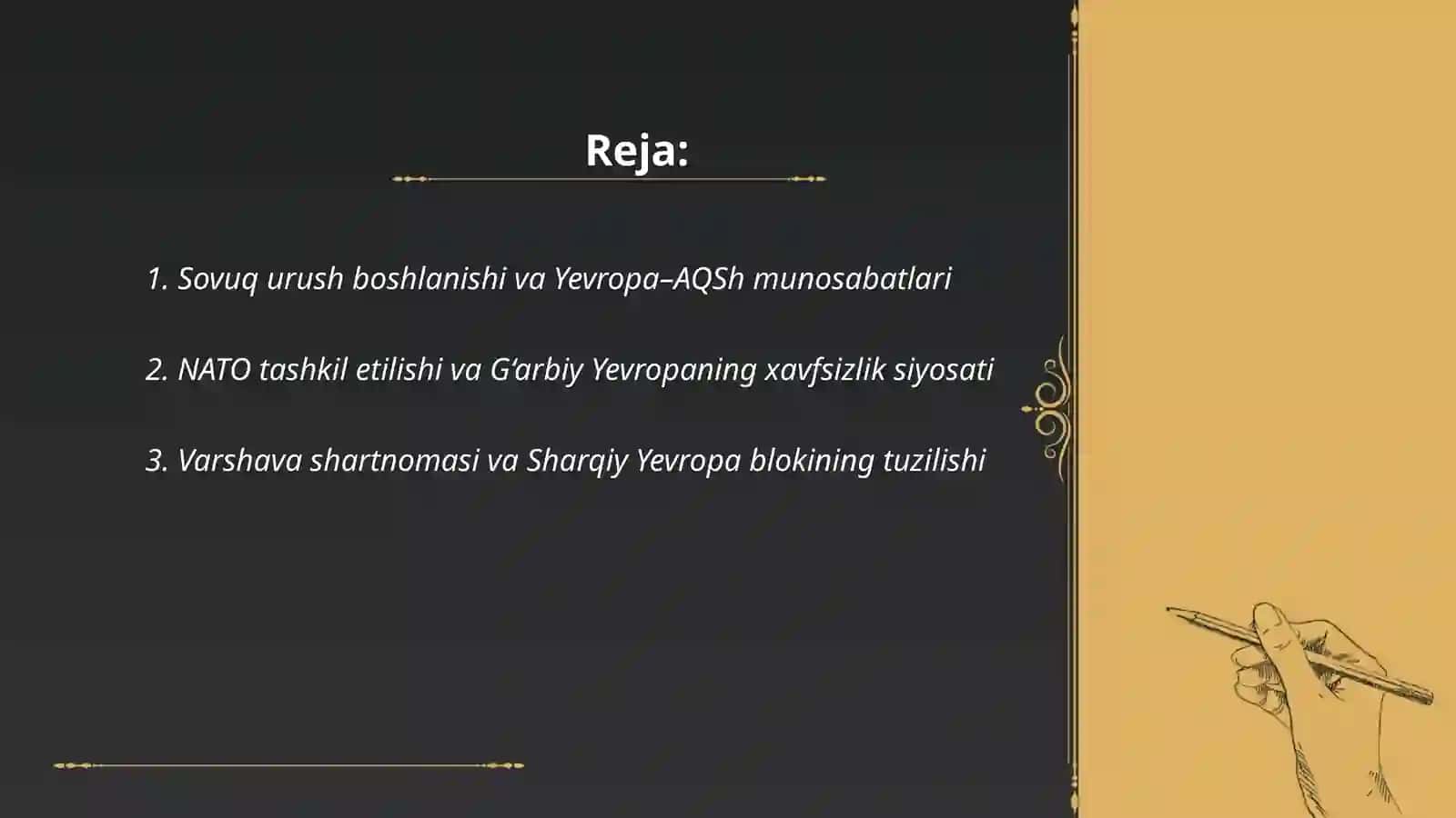Amerika va yevropa davlatlar sovuq urush davri 2