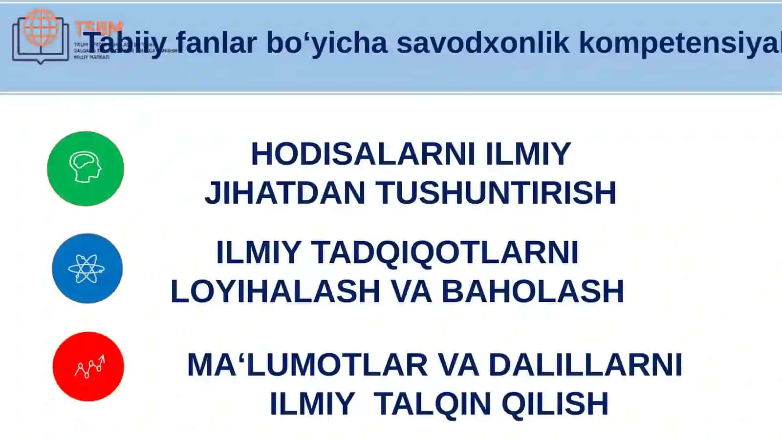 PISA TADQIQOTINING TABIIY-ILMIY SAVODXONLIK KOMPETENSIYALARI VA ULARNI BAHOLASH 2