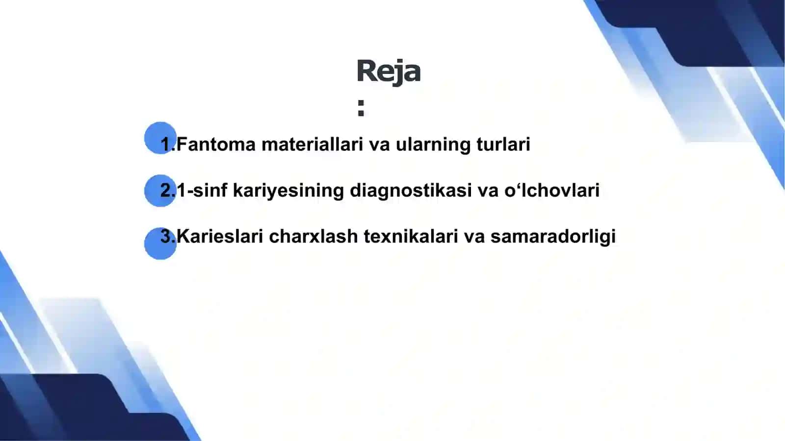 Fantomlarda 1-sinf Karies kovaklarini charxlash 2