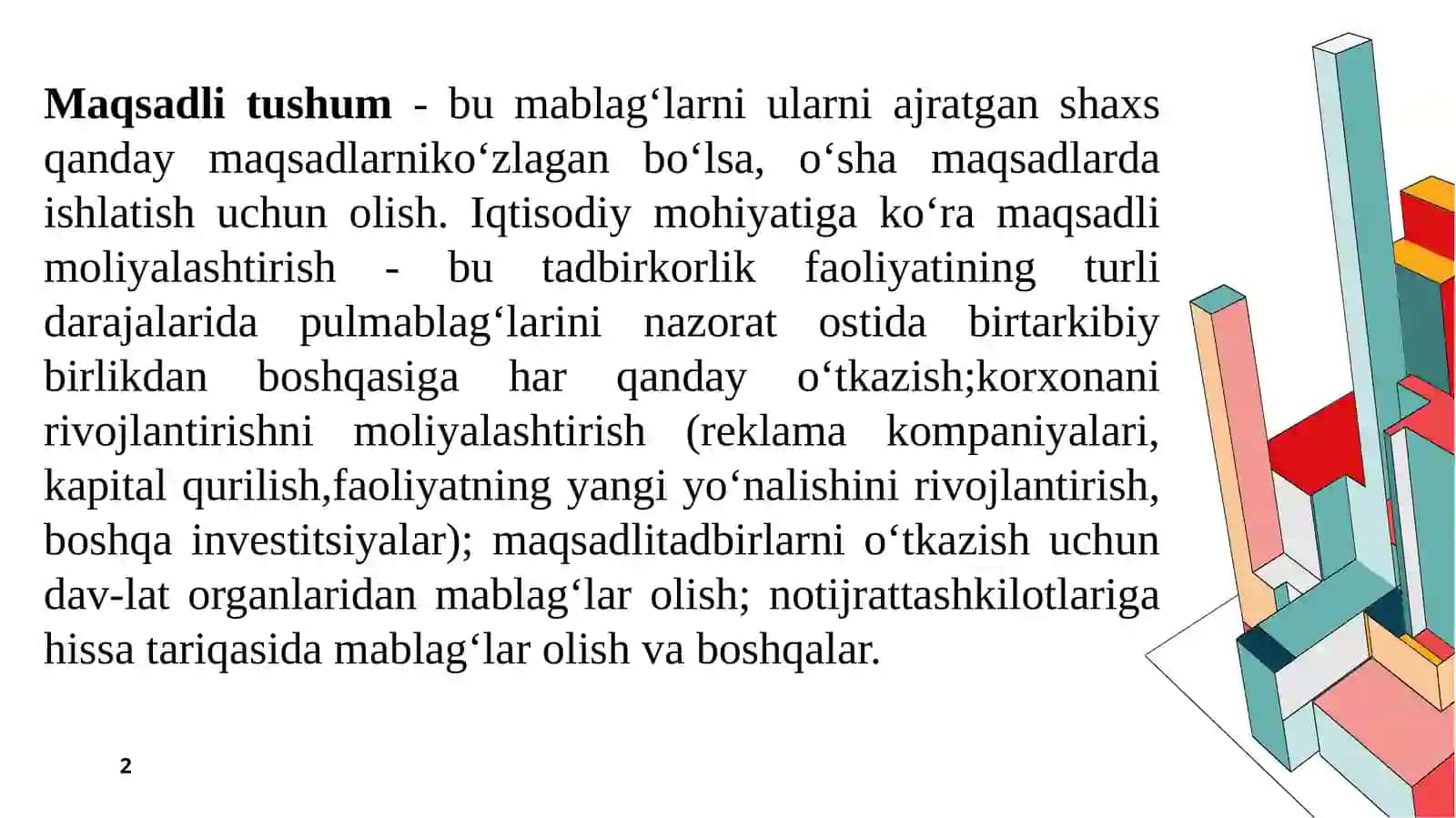 Maqsadli tushumlar hisobi 2