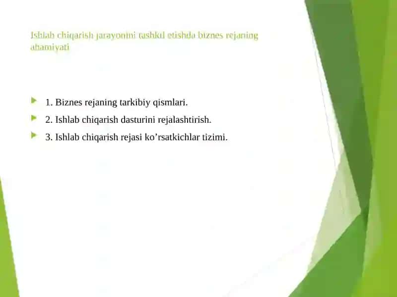 Strategik rejalashtirish va biznes-rejani ishlab chiqish 2