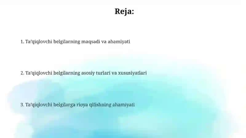 Taqiqlovchi belgilar 2