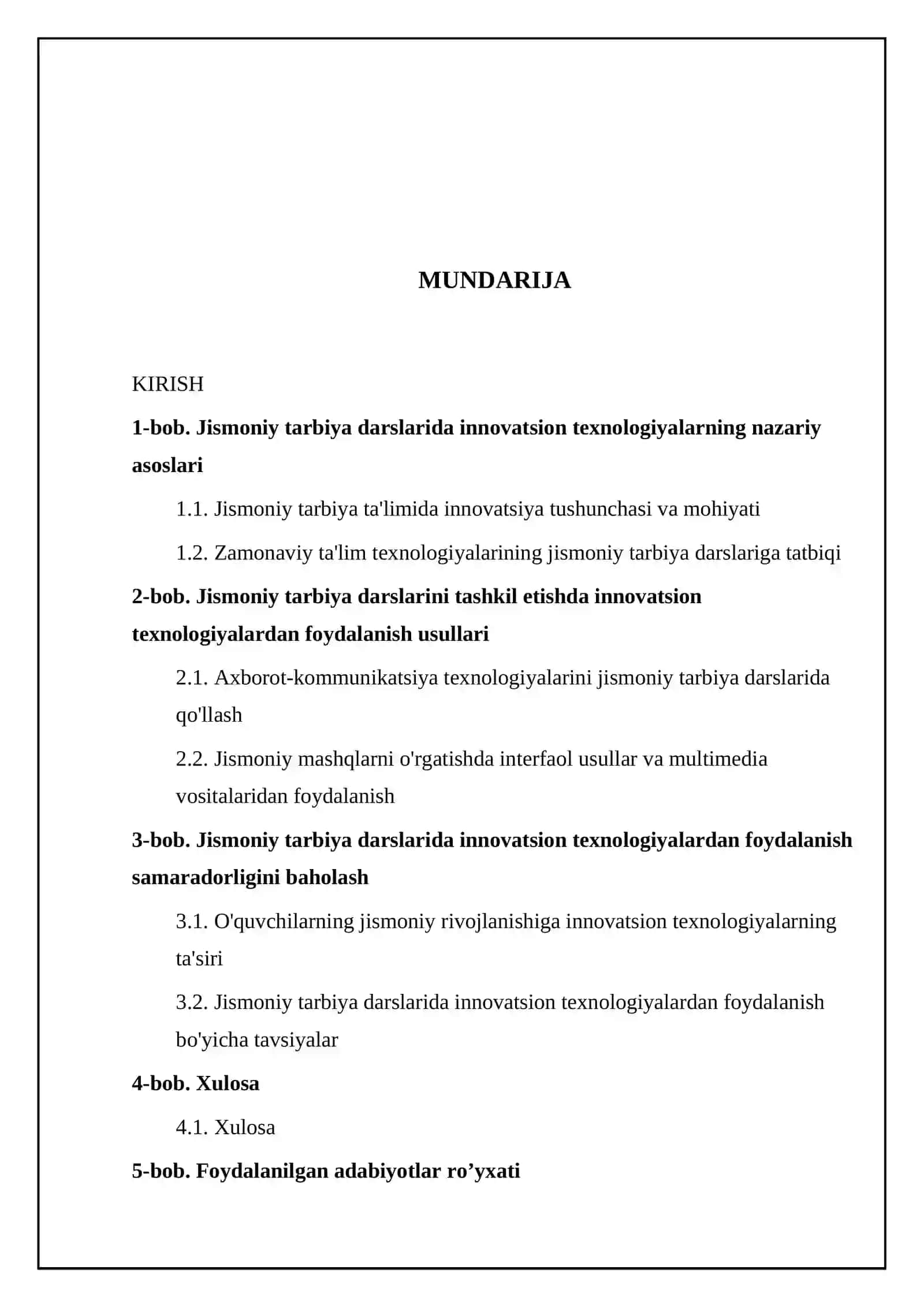 Jismoniy tarbiya darslarini tashkil etish va o‘tkazishda innovatsion texnologiyalardan foydalanish 2