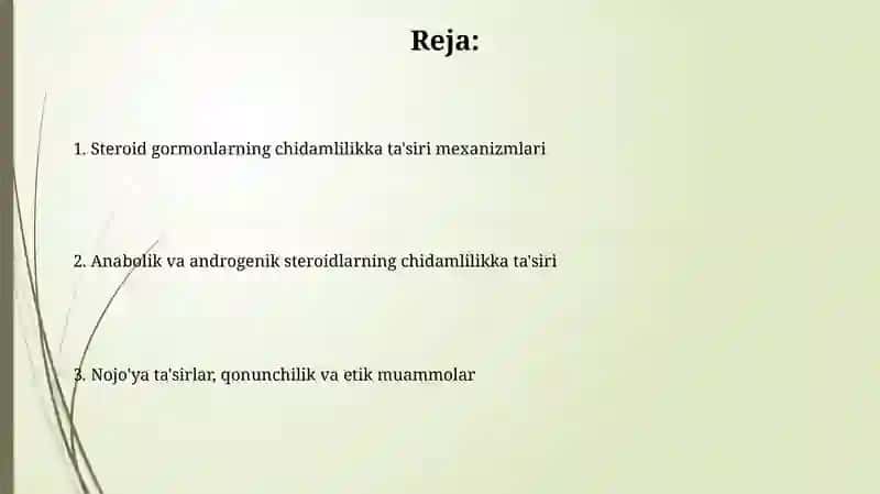 Steroid garmonlarining sportchi chidamkorligiga ta’siri 2