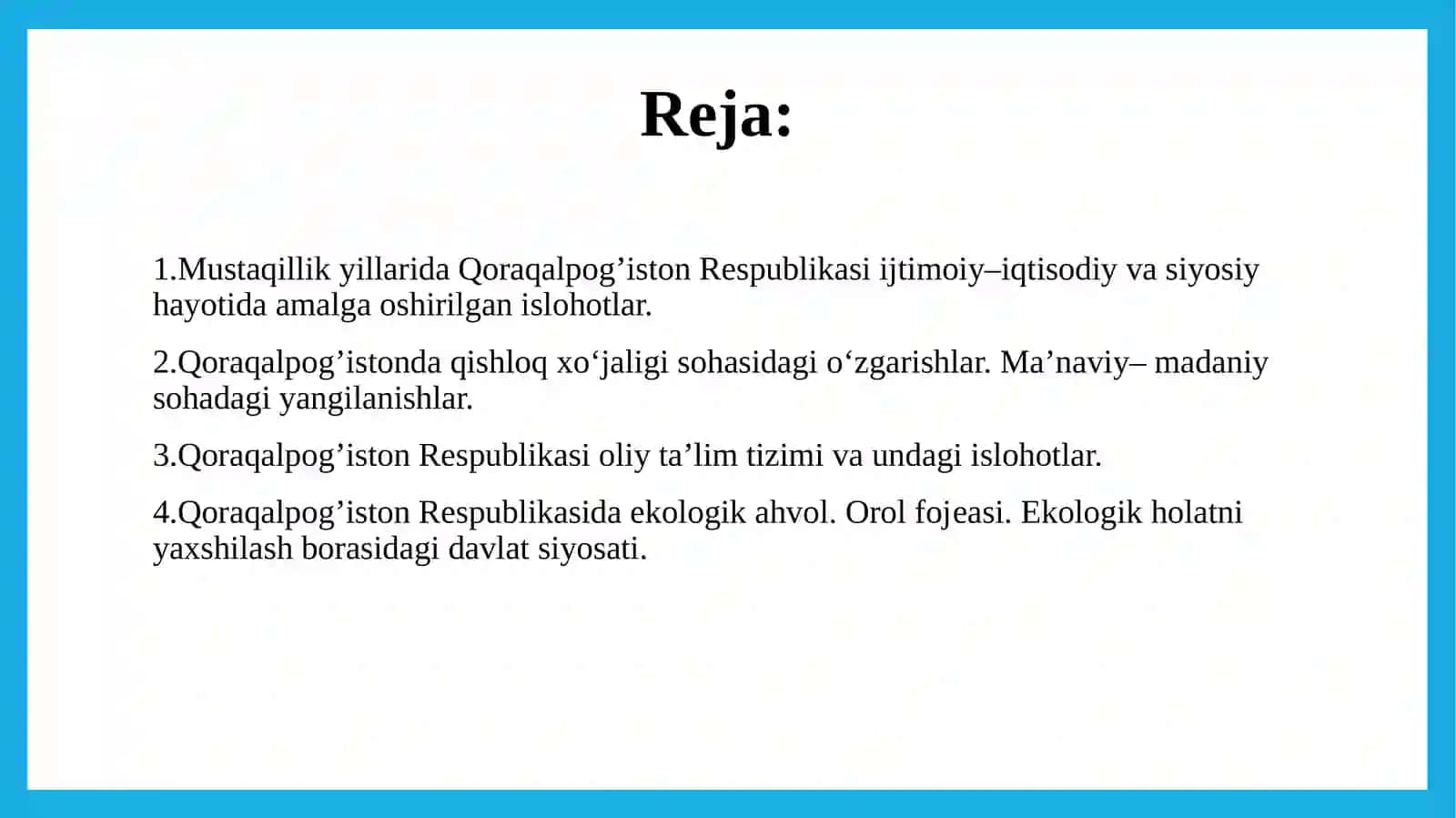 MUSTAQILLIK YILLARIDA QORAQALPOG’ISTON RESPUBLIKASI 2