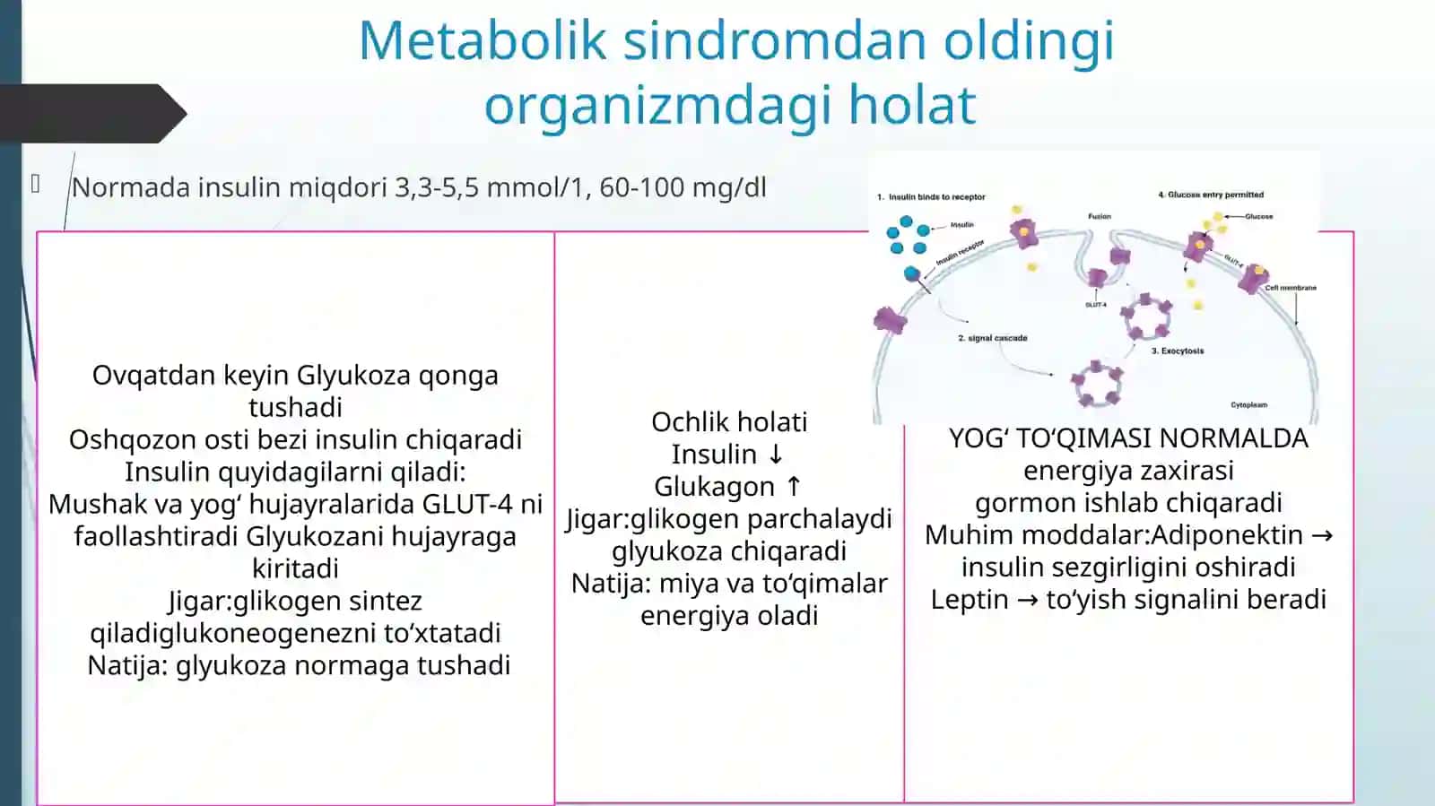 Metabolik sindrom kelib chiqishining biokimyoviy asoslari va asoratlari. 2