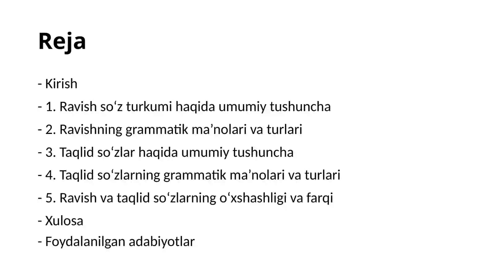 Òzbek tilida ravish va taqlidning umumiy grammatik ma’nosi 2