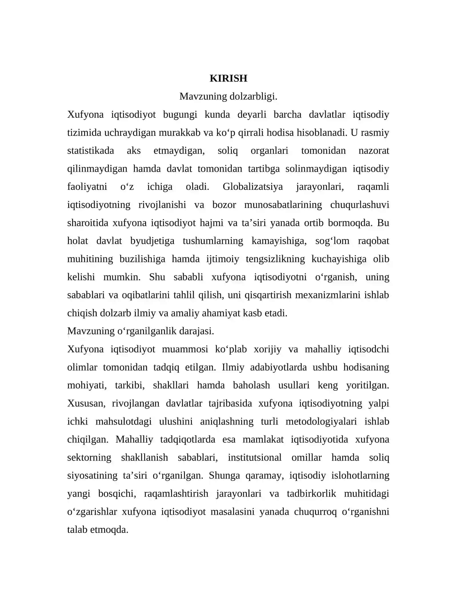 Xufyona Itisodiyotning mohiyati va nazariy asoslari 2
