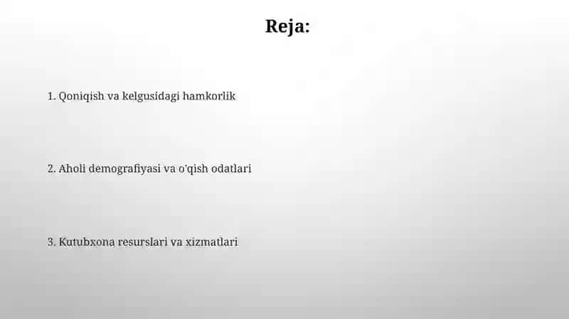 Kutubxona resurslari va xizmatlari 2