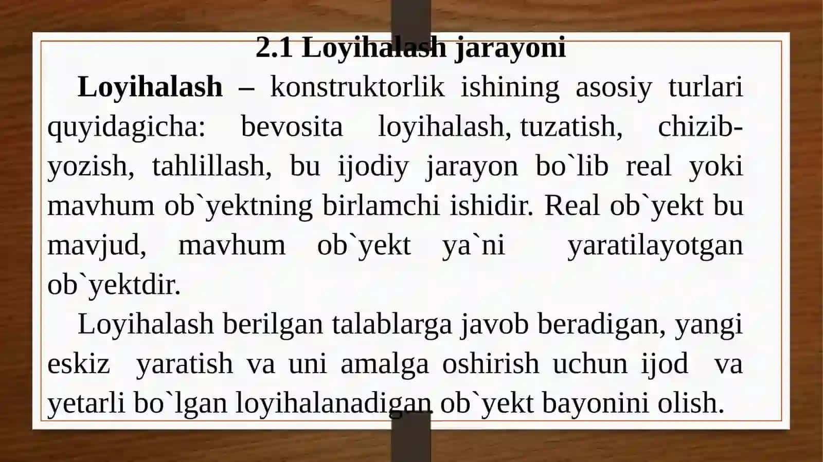 ZAMONAVIY AVTOMATLASHTIRILGAN LOYIHALASH TIZIMLARI 2