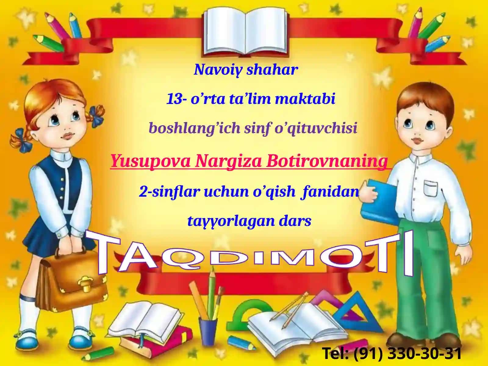 Navoiyshahar 13-o'rta ta'lim maktabi boshlang'ich sinfo'qituvchisi 2