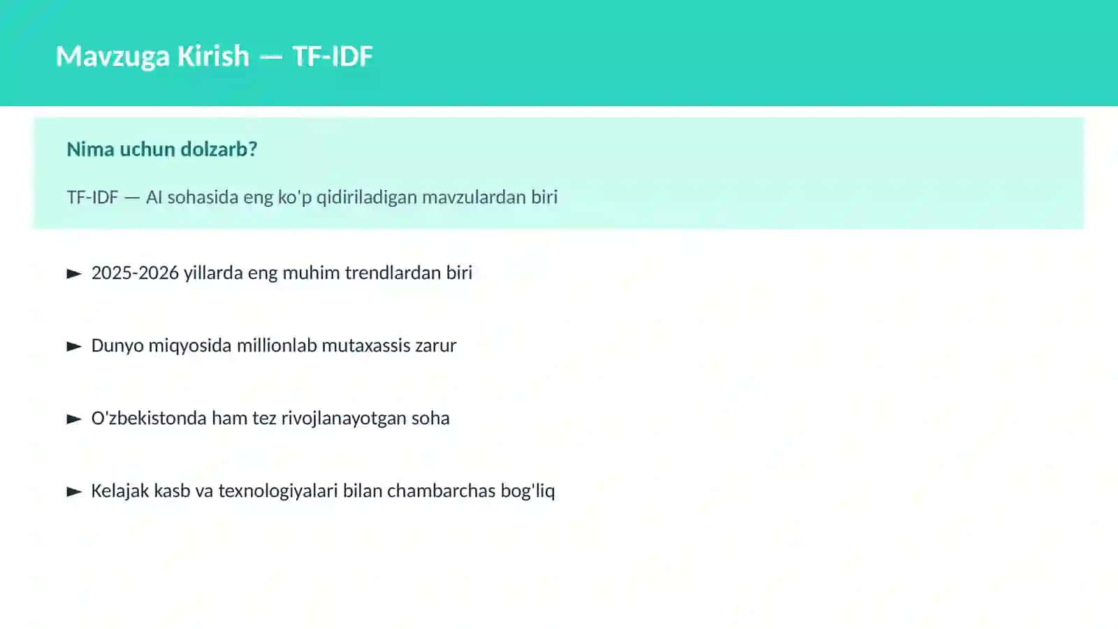 AI | NLP TABIIY TIL QAYTA ISHLASH 2