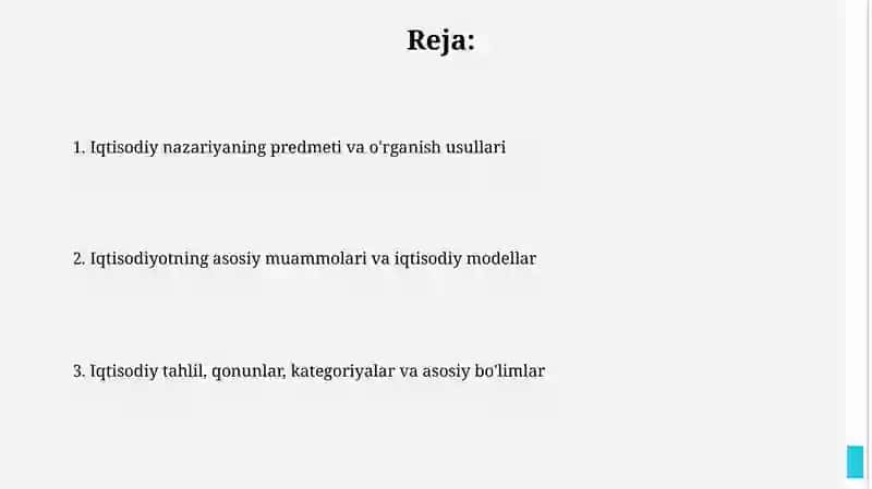 Iqtisodiyot nazariyasi fanining predmeti va o'rganish usullari 2