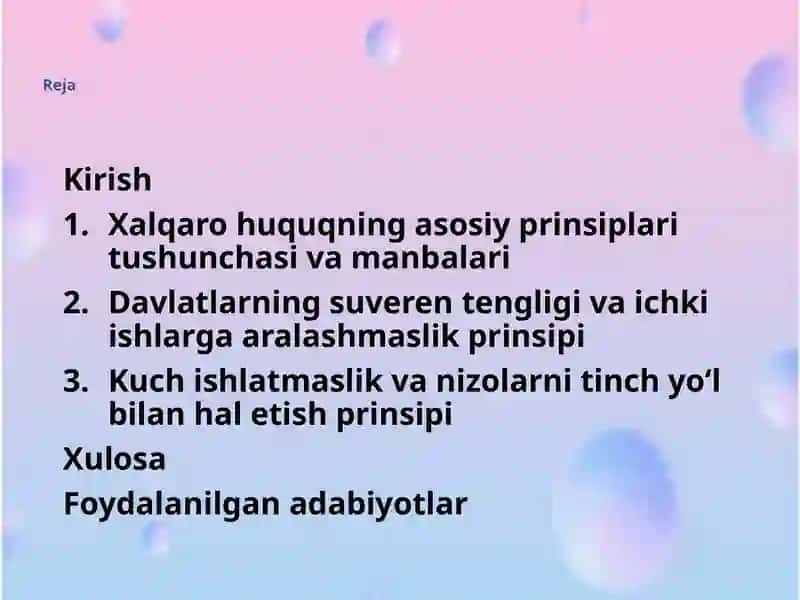 Xalqaro Huquqning Asosiy Prinsiplari 2