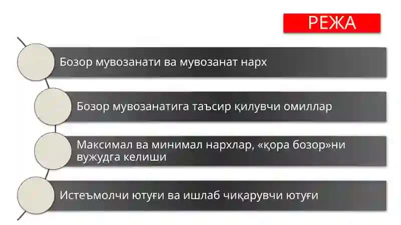 Мувозанат нарх ва мувозанат ишлаб чиқариш 2