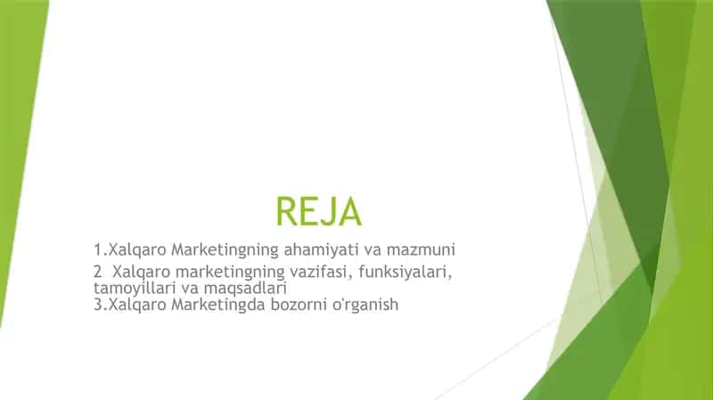 Xalqaro Marketingning ahmiyati va mazmuni 2