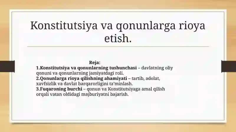 Konstitutsiya va qonunlarga rioya 2