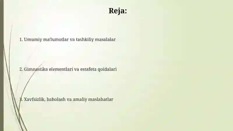 Gimnastika elementlaridan estafetalar otqazish 2