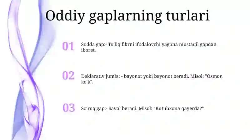 Oddiy gaplarning turlari 2
