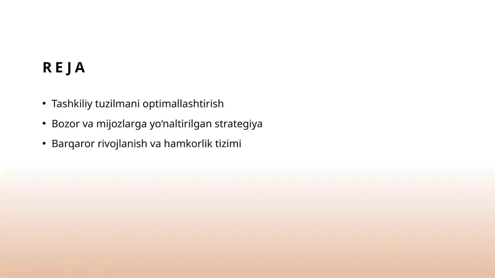 Tashkiliy strategiyalarni his qilish (Turizm) 2