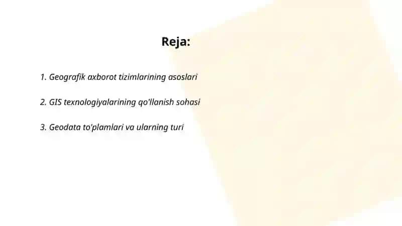 Geografik axborot tizimlarining imkoniyatlari 2