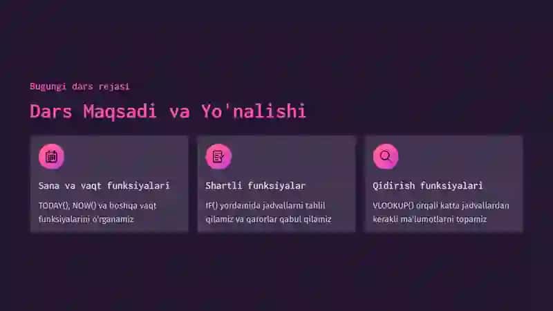 Sana, Vaqt va Qidiruv Funksiyalari 2