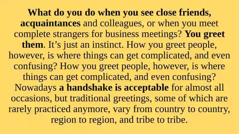 THE GREETINGS IN DIFFERENT CULTURES 2
