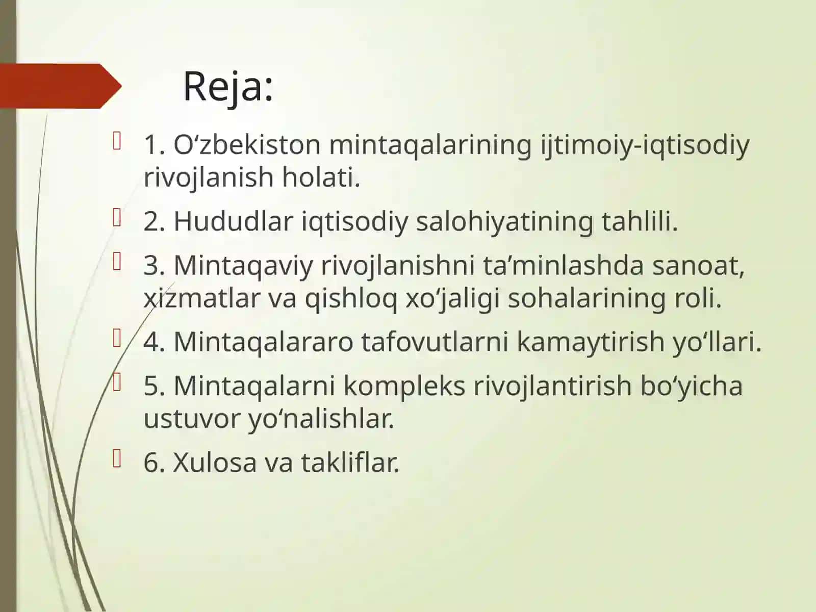 O‘zbekiston mintaqalarini ijtimoiy-iqtisodiy rivojlanishini takomillashtirish yo‘llari 2