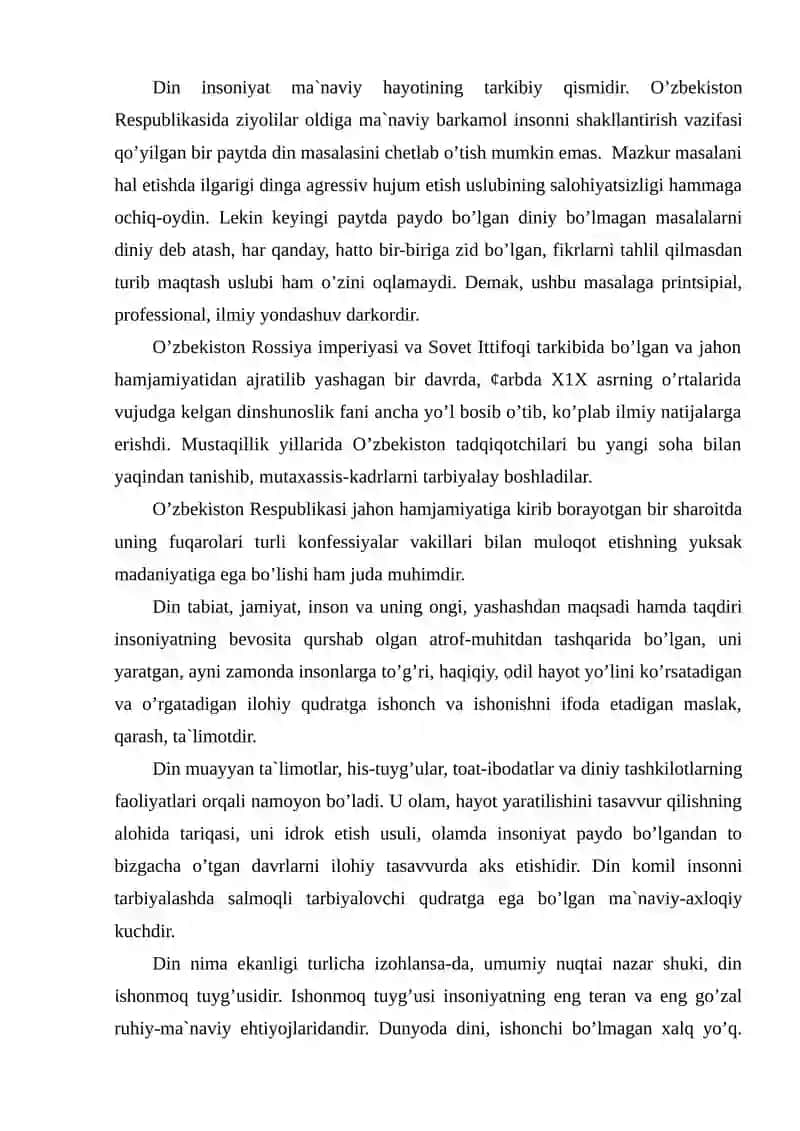 Dinshunoslik metodologiyasi 2