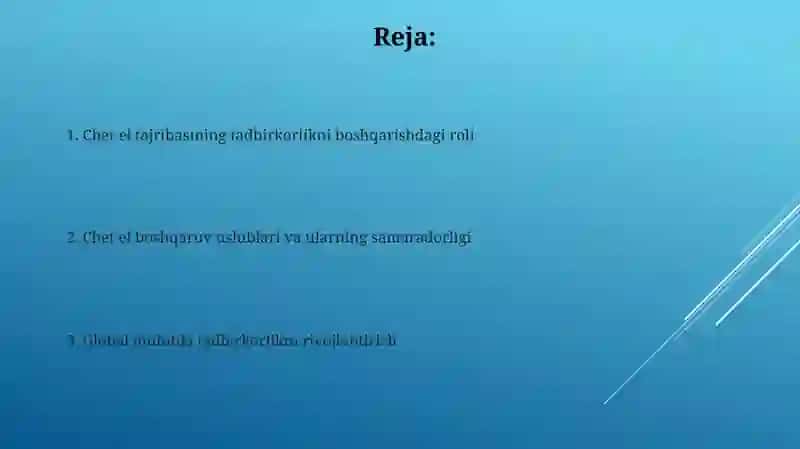 Chet el tajribasining tadbirkorlikni boshqarishdagi roli 2