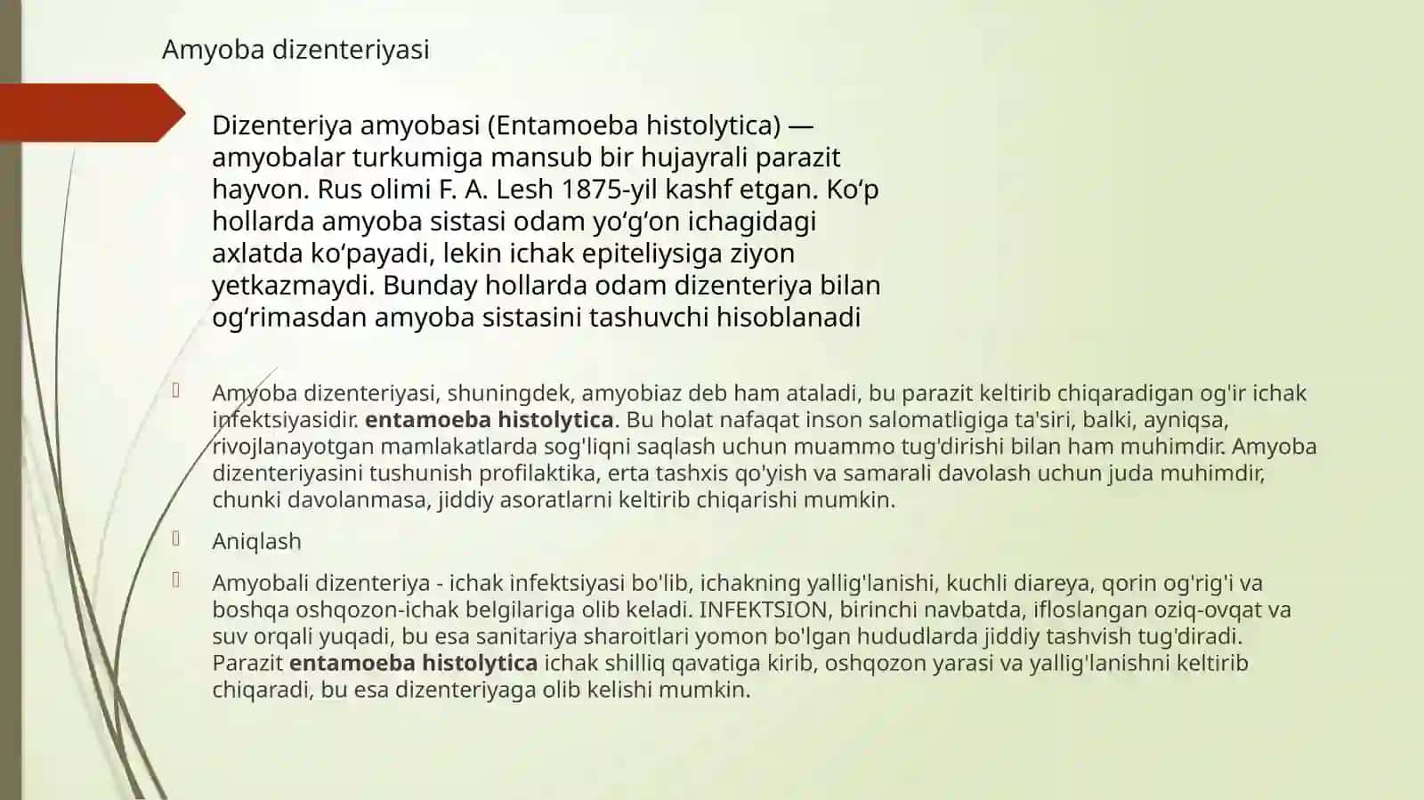 Amyobalidezenteriyavaularkeltiribchiqargankasalliklar,labaratortashxisi 2