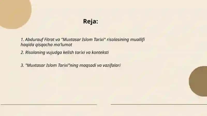 Abdurauf Fitrat "Muxtasar islom tarixi" risolasi 2
