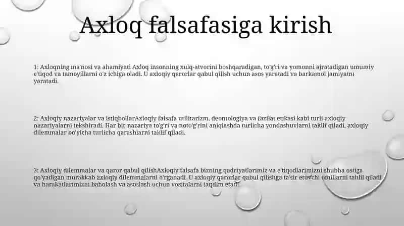 Axloq Falsafasi 2
