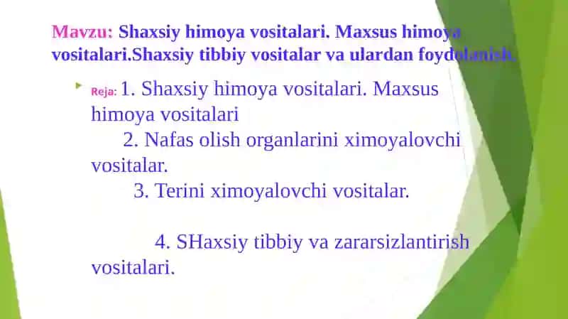 Shaxsiy himoya vositalari 2