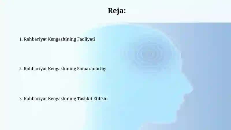 Rahbarlar kengashining tashkil etilishi va xulq atvori 2