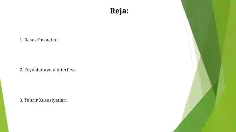 Grafik muharrirlarning formatlari va ularning xossalari 2