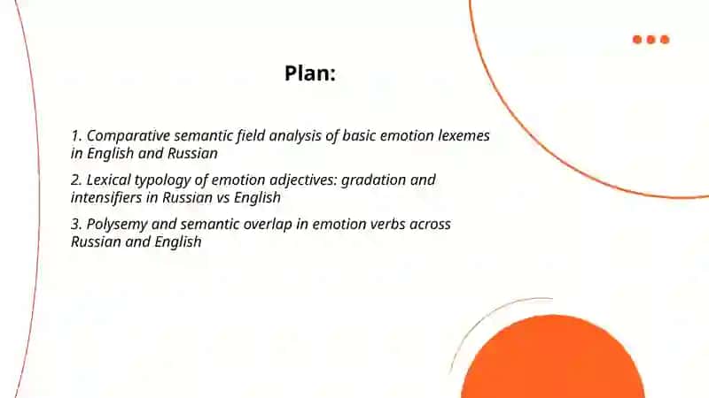 Semantic fields and lexical typology: “Emotions and Feelings” in Russian and English 2