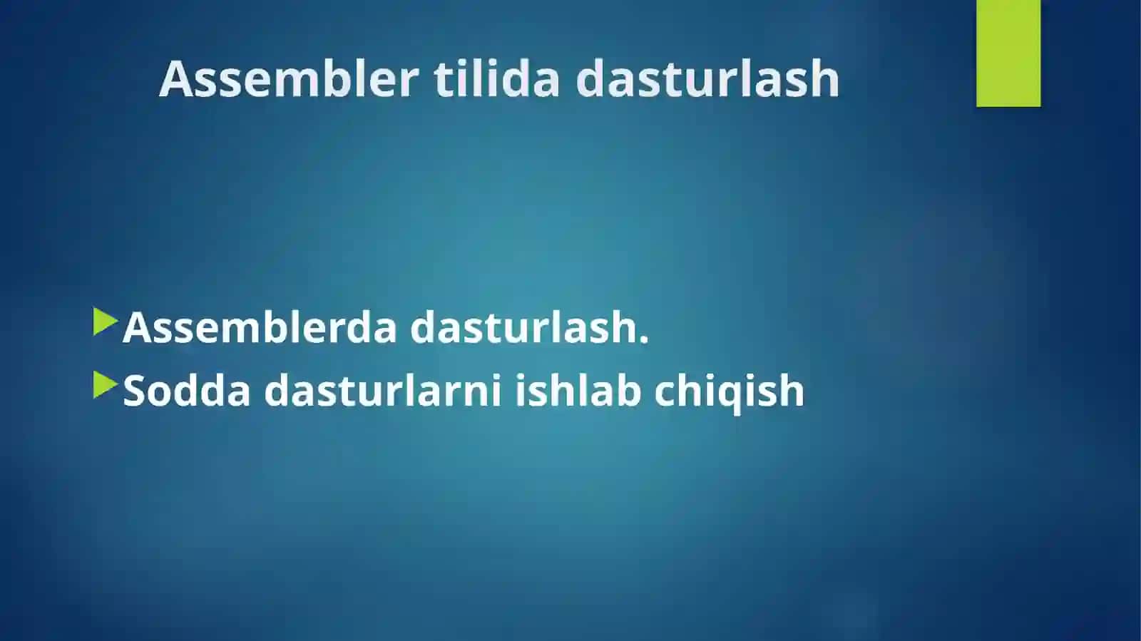 Assemblertilidadasturlash 2