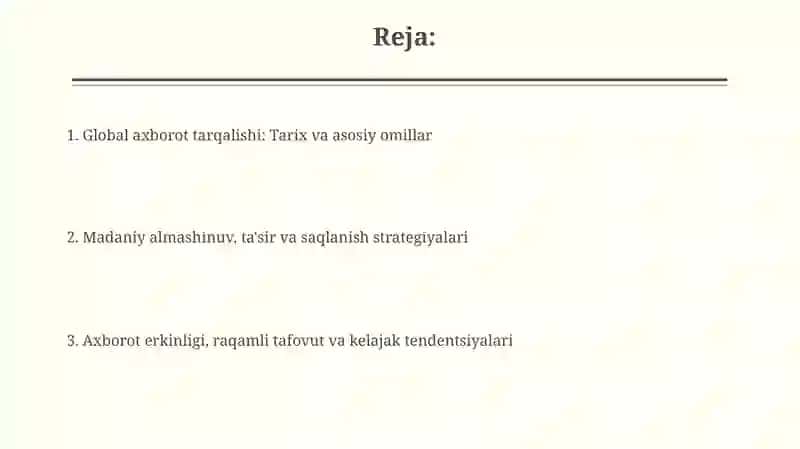 Global axborot tarqalishi va madaniy ta'sir 2