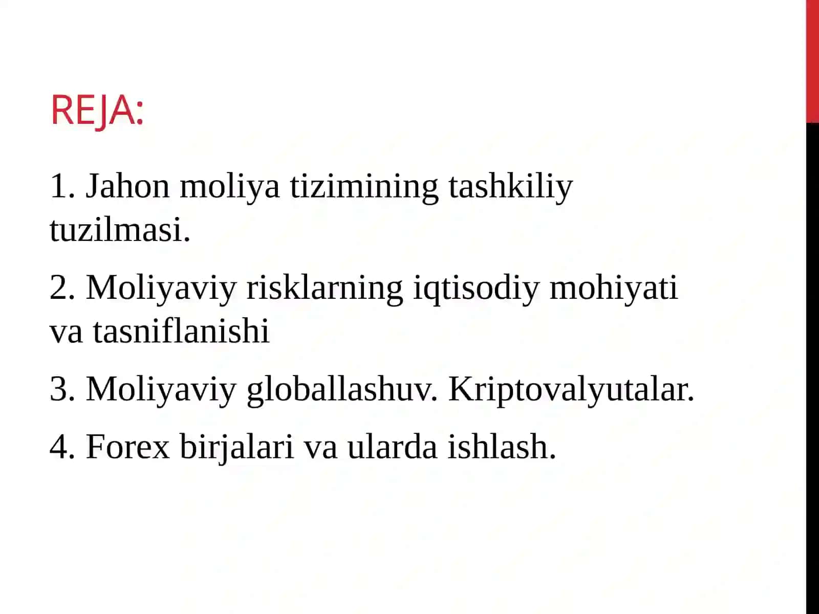 Jahon moliya tizimining tashkiliy tuzilmasi 2