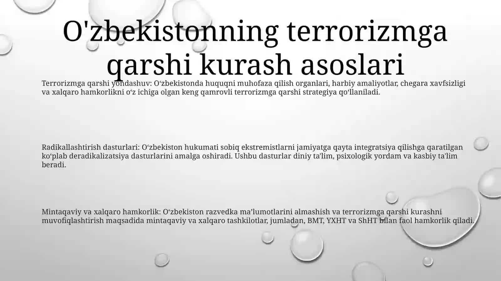 O‘zbekistonning Terrorizmga Qarshi Kurash Tajribasi 2