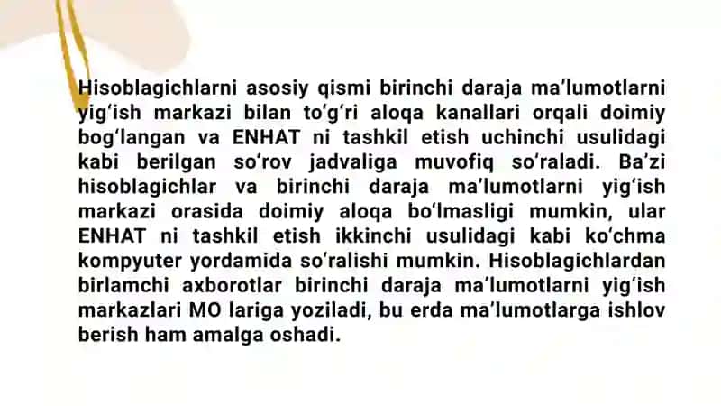 O‘rta va yirik quvvatli sanoat korxonalari yoki energetika tizimi uchun ko‘p pog’onali ENHAT ni tashkil etish 2