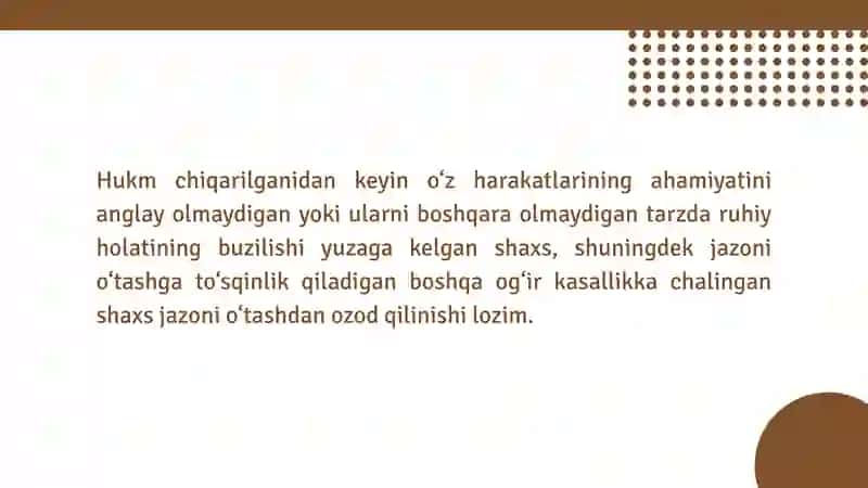 Kasallik yoki mehnat qobiliyatini yo‘qotish oqibatida jazodan ozod qilish 2
