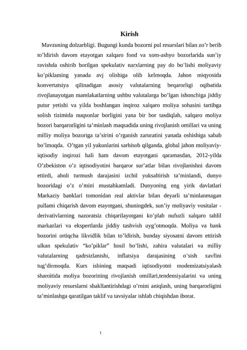 Moliya bozori va uning moliyaviy resurslarni shakllantirishdagi orni 2