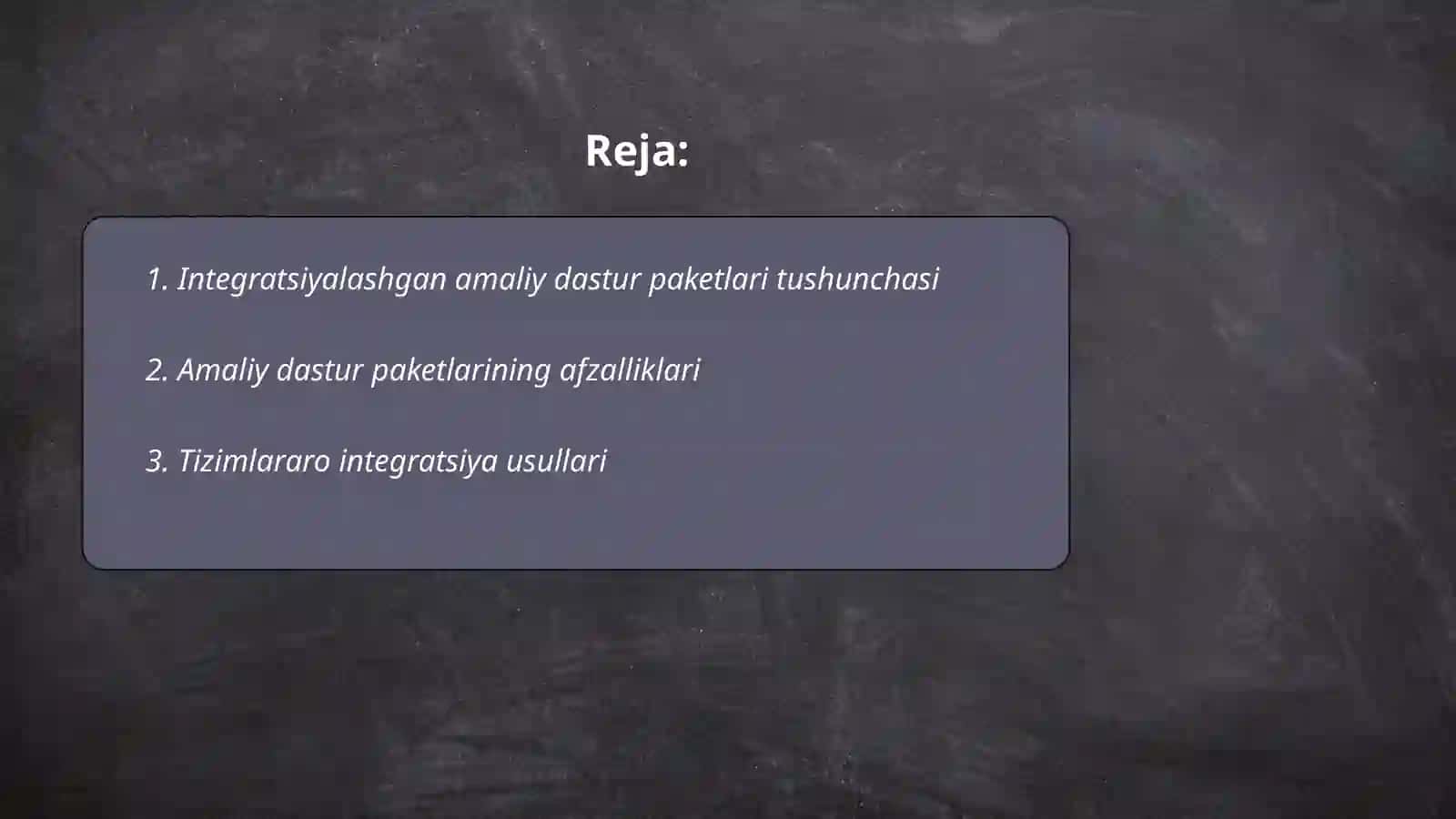Integratsiyalashgan amaliy dastur paketlari bilan ishlash 2