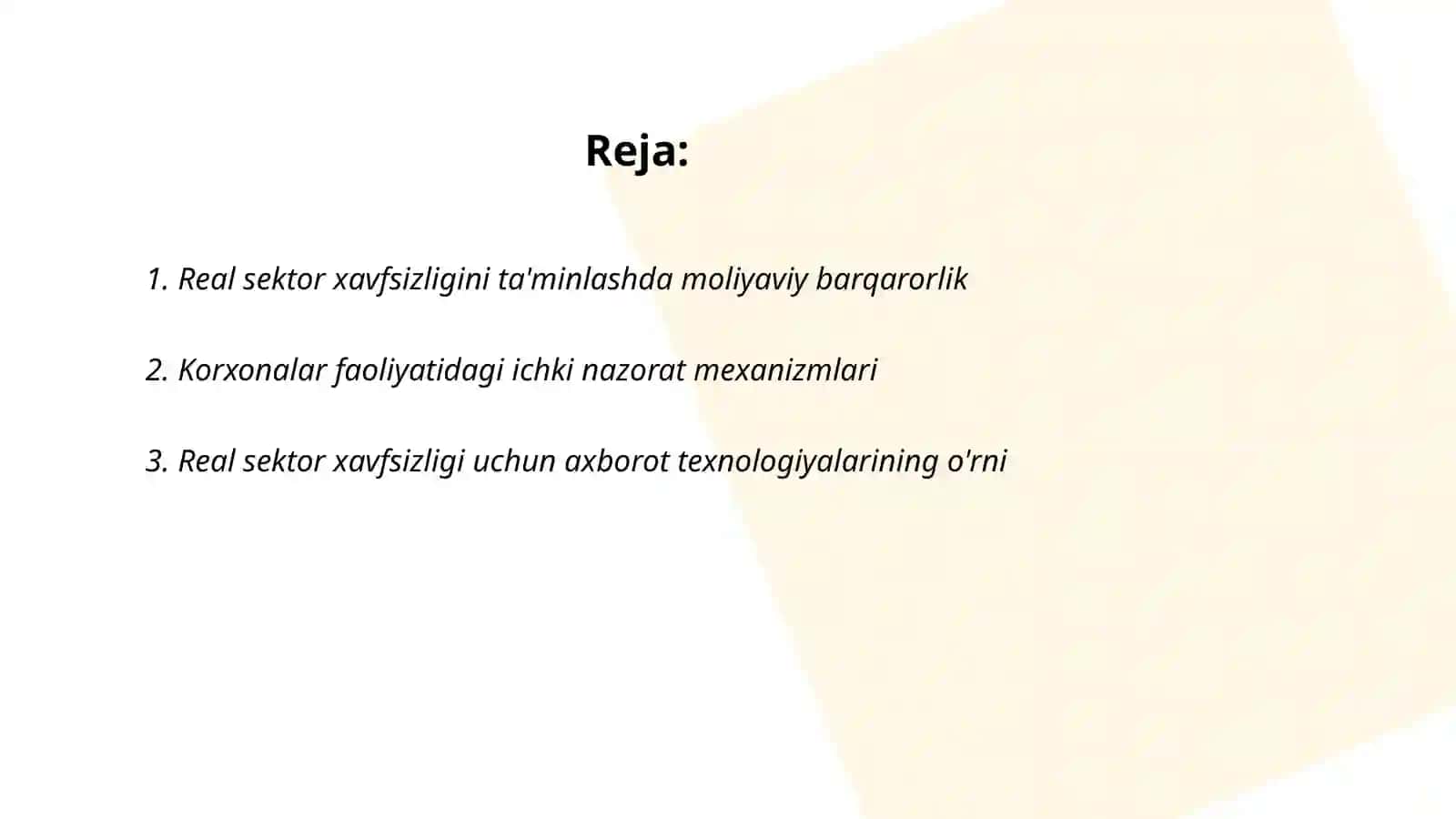 Real sektor xavfsizligini ta'minlashda moliyaviy barqarorlik 2