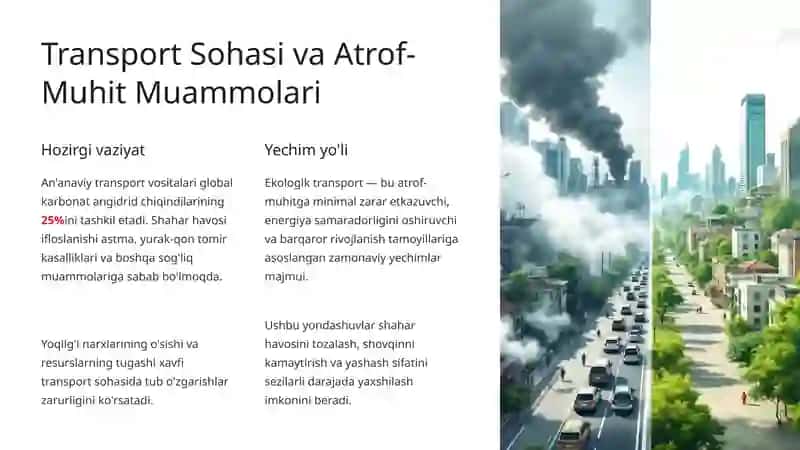 Ekologik Transport Vositalari va Ularning Afzalliklari 2