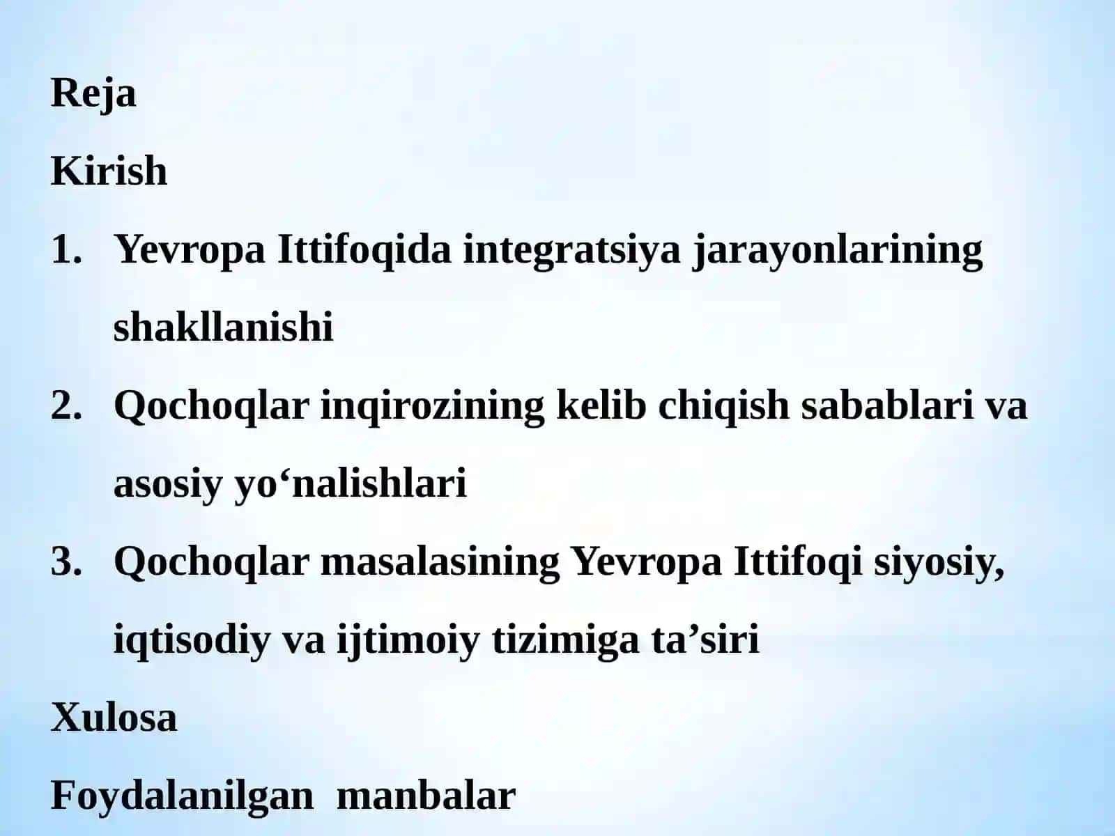 Yevropa Ittifoqidagi integratsiya jarayonlari va qochoqlar masalasining keskinlashuvi 2