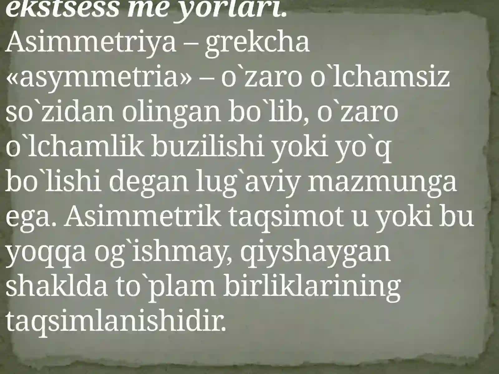 Assimetriyavaekstsesstushunchalarinjngzarurligi 2